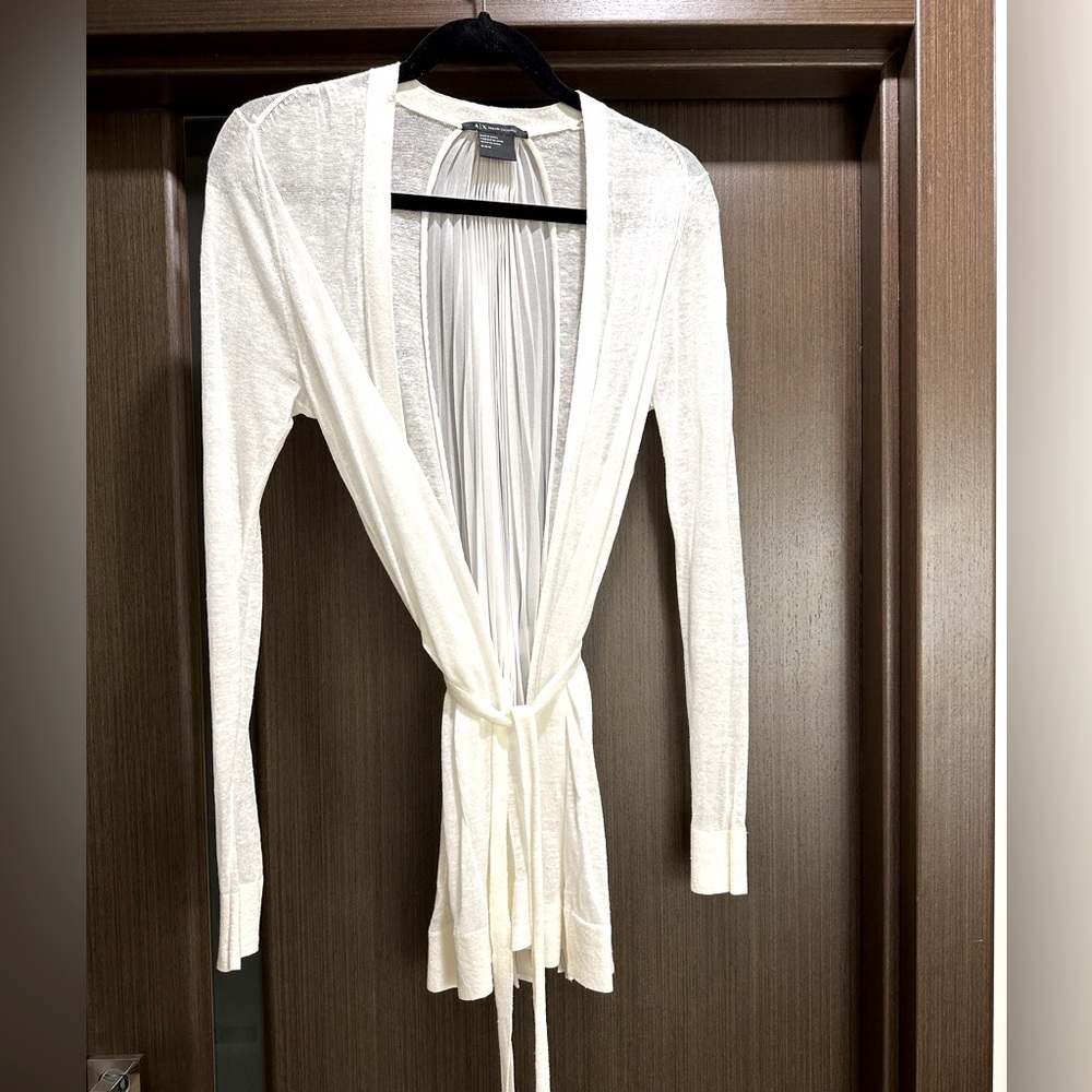 White Armani Exchange cardigan